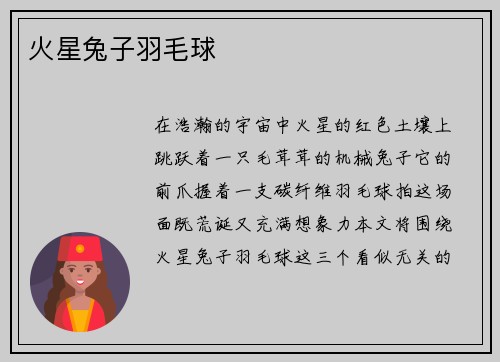 火星兔子羽毛球
